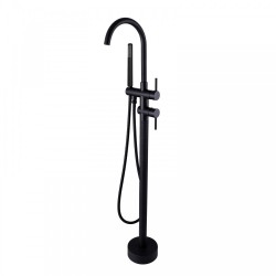 Euro Round Nero Black Freestanding Bath Mixer Taps With Hand held Shower Tapware Bathtub Filler Euro Round Nero Black Freestanding Bath Mixer Taps With Hand held Shower Tapware Bathtub Filler